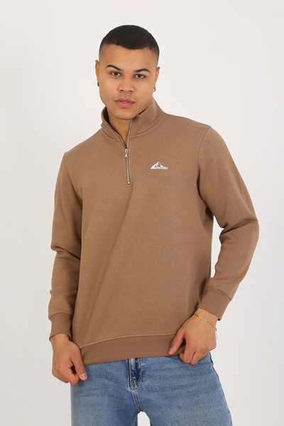 UOMOPARK 5259-2 Висококачествен суитшърт с три нишки и половин цип, релаксиращ кройка