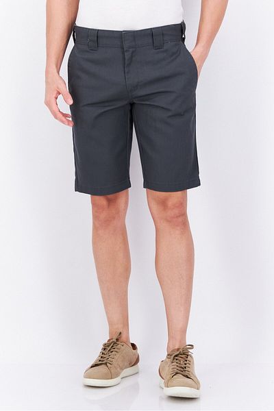 Dickies Men Slim Fit Plain Shorts, Grey