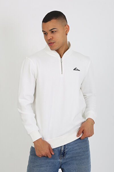 LACİVERTMEN 5259-2 Premium Quality Three Thread Half Zip Relax Fit Sweatshirt