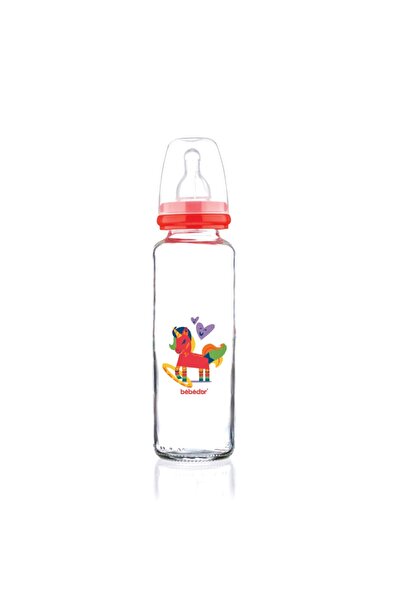 Bebedor Desenli Cam Biberon Unicorn Dar Ağız 250 ml 31302