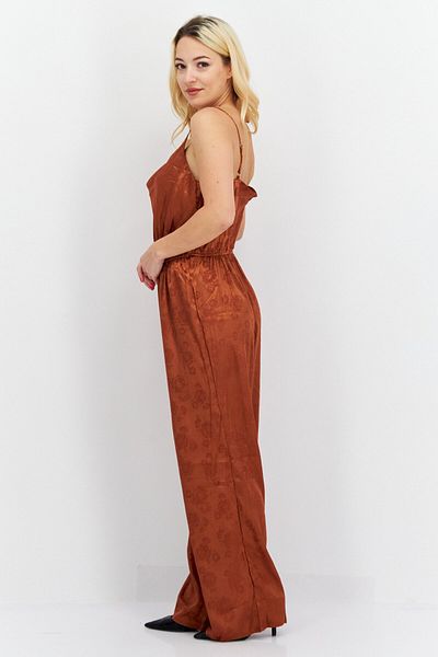 Sage The Label Women Floral Print Sleeveless Jumpsuit, Rust