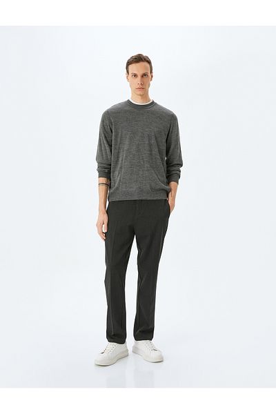 Koton Straight Fit Viscose Blended Pocket Detailed Buttoned Fabric Trousers