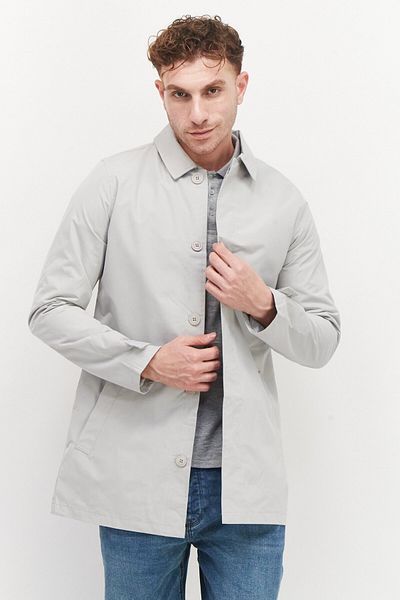 French Connection Men Solid Long Sleeve Jacket Shirt, Stone