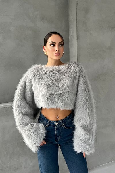 Seda Yalçın Atelier Gray Maria Fur Sweater
