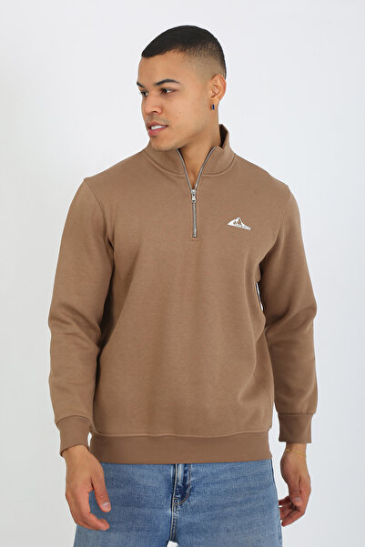 UOMOPARK 5259-2 Висококачествен суитшърт с три нишки и половин цип, релаксиращ кройка