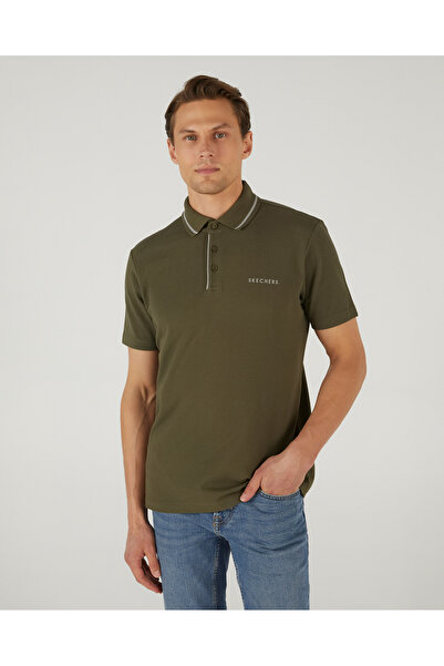 SKECHERS Polo M Short Sleeve Polo Erkek Haki Polo Yaka Tshirt S212224-801
