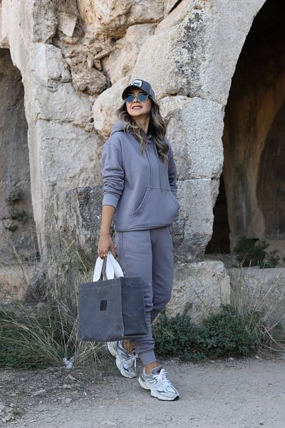 bytugcekaya Σετ φόρμας με γκρι ελαστική κουκούλα