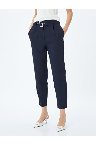 Koton Cepli Kemerli Yüksek Bel Cigarette Kumaş Pantolon