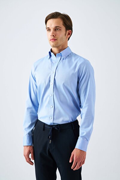 Paşahan Не потребує прасування Non Iron 100% бавовна Оксфордська сорочка з ґудзиковим коміром