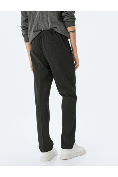 Koton Straight Fit Viskon Karışımlı Cep Detaylı Düğmeli Kumaş Pantolon