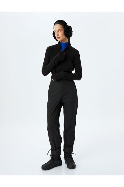Koton Half Zip Long Sleeve Stand Collar Slim Fit Fleece Sweatshirt