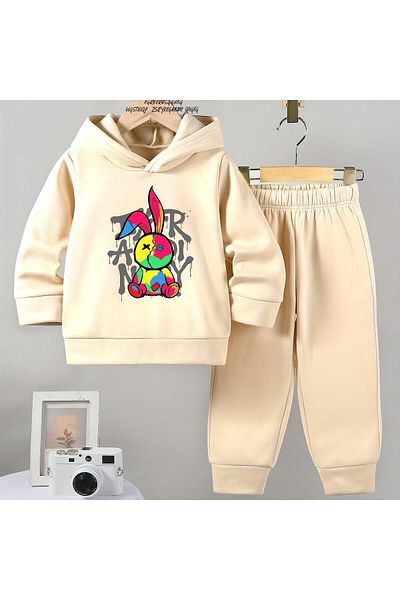 BENROMA Colorful Rabbit Printed Children's Tracksuit Set - Oversize Unisex Product