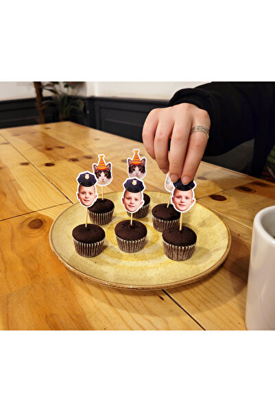 AtelierRed Kişiye Özel Resimli Cupcake Doğum Günü Süsü 36 adet