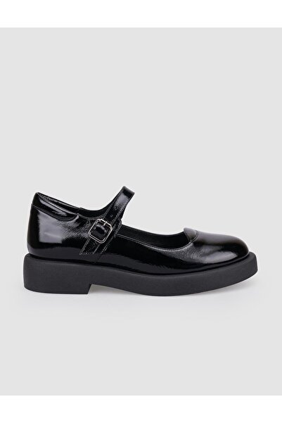 Cabani 100% Genuine Leather Black Patent Leather Women's Casual Shoes