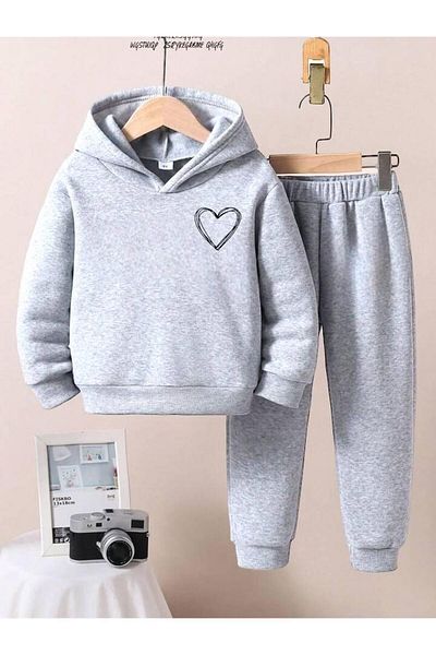 BENROMA Heart Printed Children's Tracksuit Set - Oversize Unisex Product