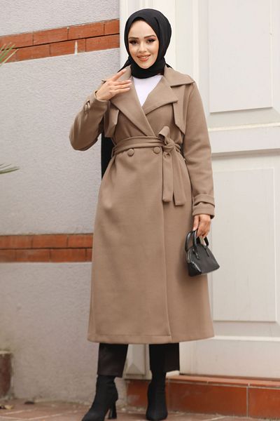 Neva Style Mink Hijab Cashew Cap - Belted, Model 61441V