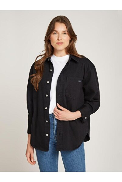 Calvin Klein Kadın Casual Gömlek - Siyah