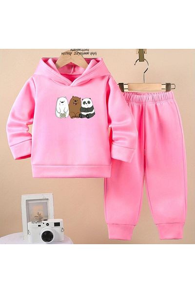 BENROMA Set de trening pentru copii oversize unisex cu imprimeu 3 urși