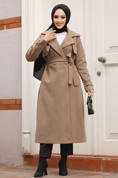 Neva Style Mink Hijab Cashew Cap - Belted, Model 61441V