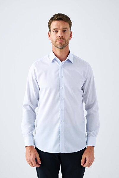 Paşahan Πουκάμισο με ρίγες χωρίς σιδέρωμα, 100% βαμβακερό κλασικό γιακά