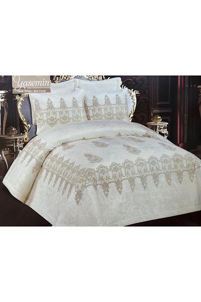 HUZUR ÇEYİZ Larme Jasmine 3-Piece Bedspread Set