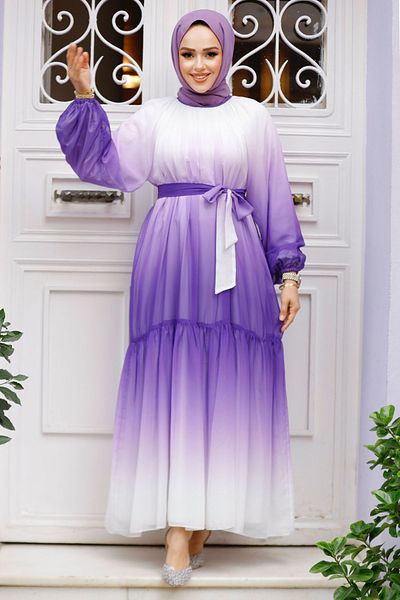 Neva Style Rochie Hijab Mov - Color Transitional, Model 12536PURPLE
