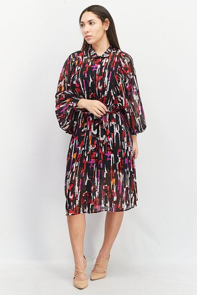 Esprit Women Allover Print Midi Dress, Black Combo