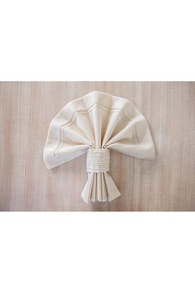 Gül Güler Beige Napkin - 4 Pack 45*45 Ribbed Stitched