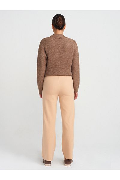 Dilvin 71819 High Waist Light Beige Trousers