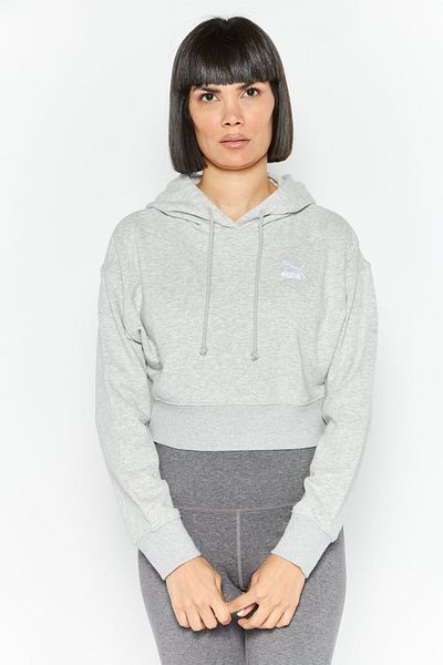 Puma Women Relaxed Fit Long Sleeve Outdoor Sweatshirt, Grey Heather