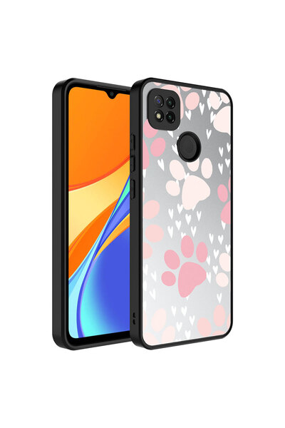 TechTrove Redmi 9C Kılıf Aynalı Desenli Kamera Korumalı Parlak Darbe Emici Kapak