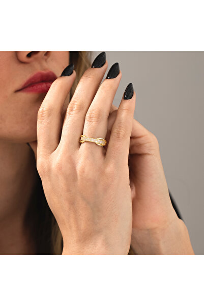 Akgül Silver İçe Gömülü Taşlı Kadın Zarif Gümüş Yüzük