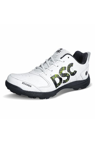 DSC حذاء كريكيت Beamer | رمادي/أبيض | مقاس 4 المملكة المتحدة/5 الولايات المتحدة/39 الاتحاد الأوروبي | خفيف الوزن | متين