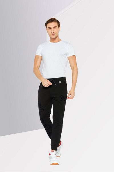 John Richmond Men Sportswear Fit Training Jogger Pants, Black