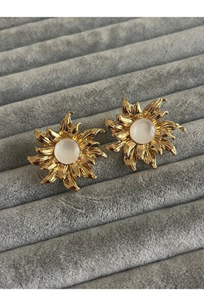 Hoop jewelery أقراط زهرة مرصعة بالأحجار