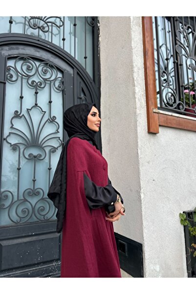 ensade Button Detail Sleeveless Stamped Poncho