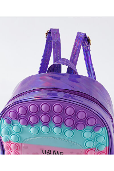 Fab N Funky Unicorn Theme Backpack, Adjustable, Strap, Zipper Closure, 3 Years+, Multicolor - 12 Inches