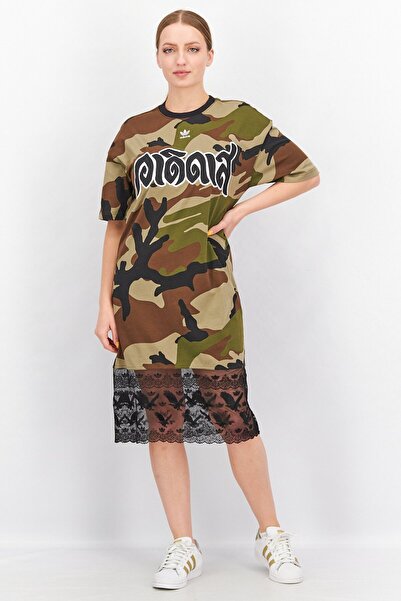 adidas Originals x Dry Clean Only Women Camo Midi Dress, Multicolor