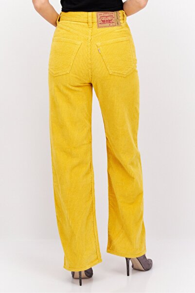 Levi's Women Loose Fit Textured Corduroy Pants, Yellow