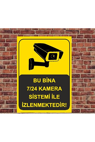 METAL KOMPOZİT ÜZERİ BİNA OFİS GÜVENLİK KAMERASI UYARI LEVHASI