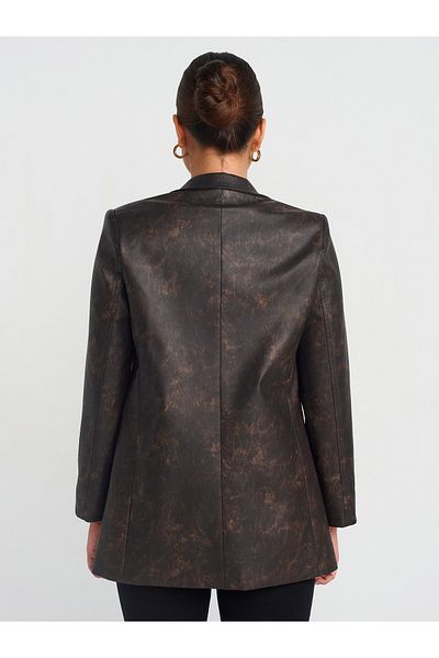Dilvin 60755 Ανοιχτό Blazer-Καφέ