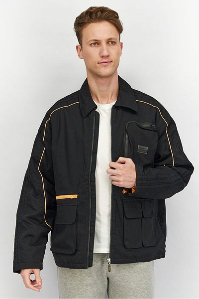 Adidas Originals Men Athleisure Sports Lapel Padded Black Jacket, Black