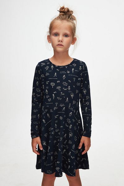 LOVETTI Botanic Love Girl's Pattern Long Sleeve Dress