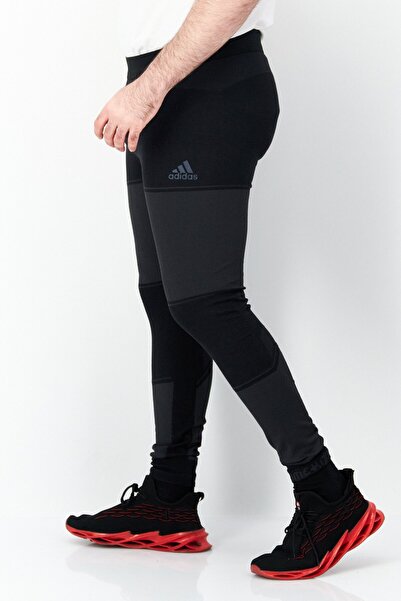 adidas Men Sportswear Fit Brand Logo Running Tights, Black