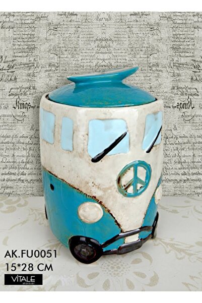 Vitale Duke Ceramic Blue Jar Spice Rack with Lid 23cm