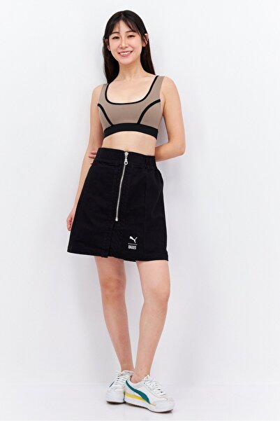 Puma Women Sportswear Fit Denim Mini Skirt, Black