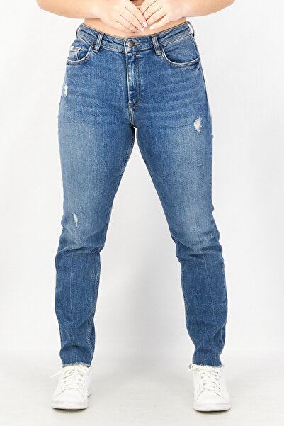 edc بنطلون جينز نسائي ضيق غير قابل للتمدد، أزرق