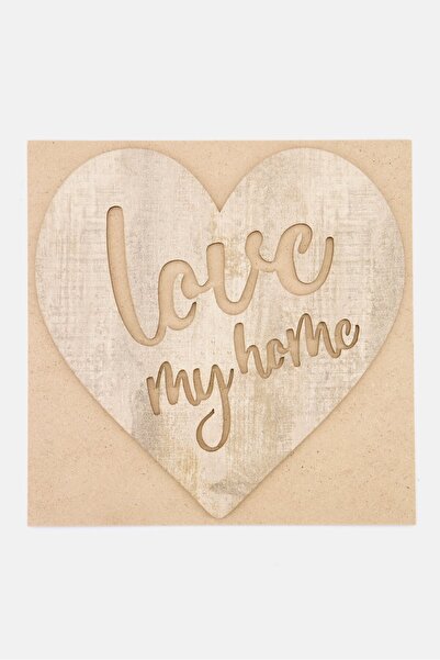 Muy Mucho قطعة ليزر على شكل قلب، لون بيج