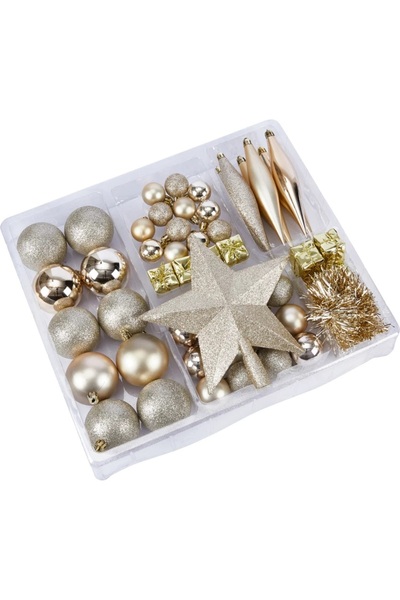 kik Yeni Yılbaşı Ağaç Süsleme Seti 50 parça