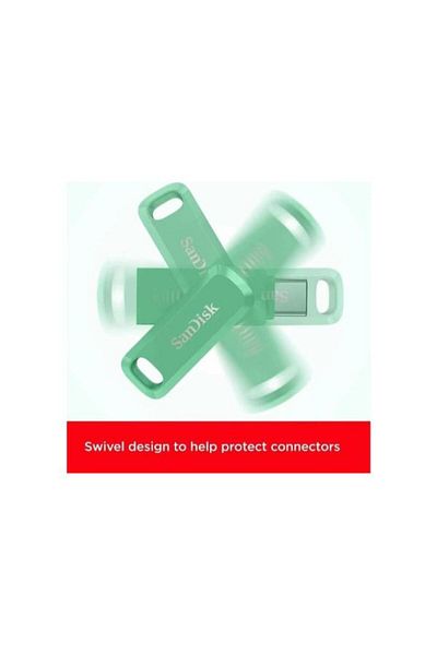 SanDisk Green Ultra Dual Drive Go 256Gb Ssd - USB & Type-C Flash Memory
